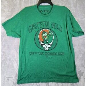 Grateful Dead Liquid Blue Band T Shirt Mens L Green Top O’ The Morning Dew